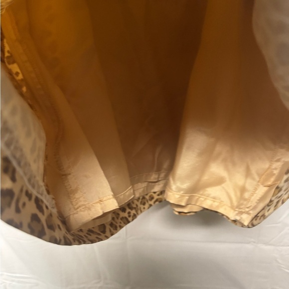 J McLaughlin Womens Skirt Size 6 Brown Tan Animal Print A-Line Knee Length Silk - Picture 4 of 5